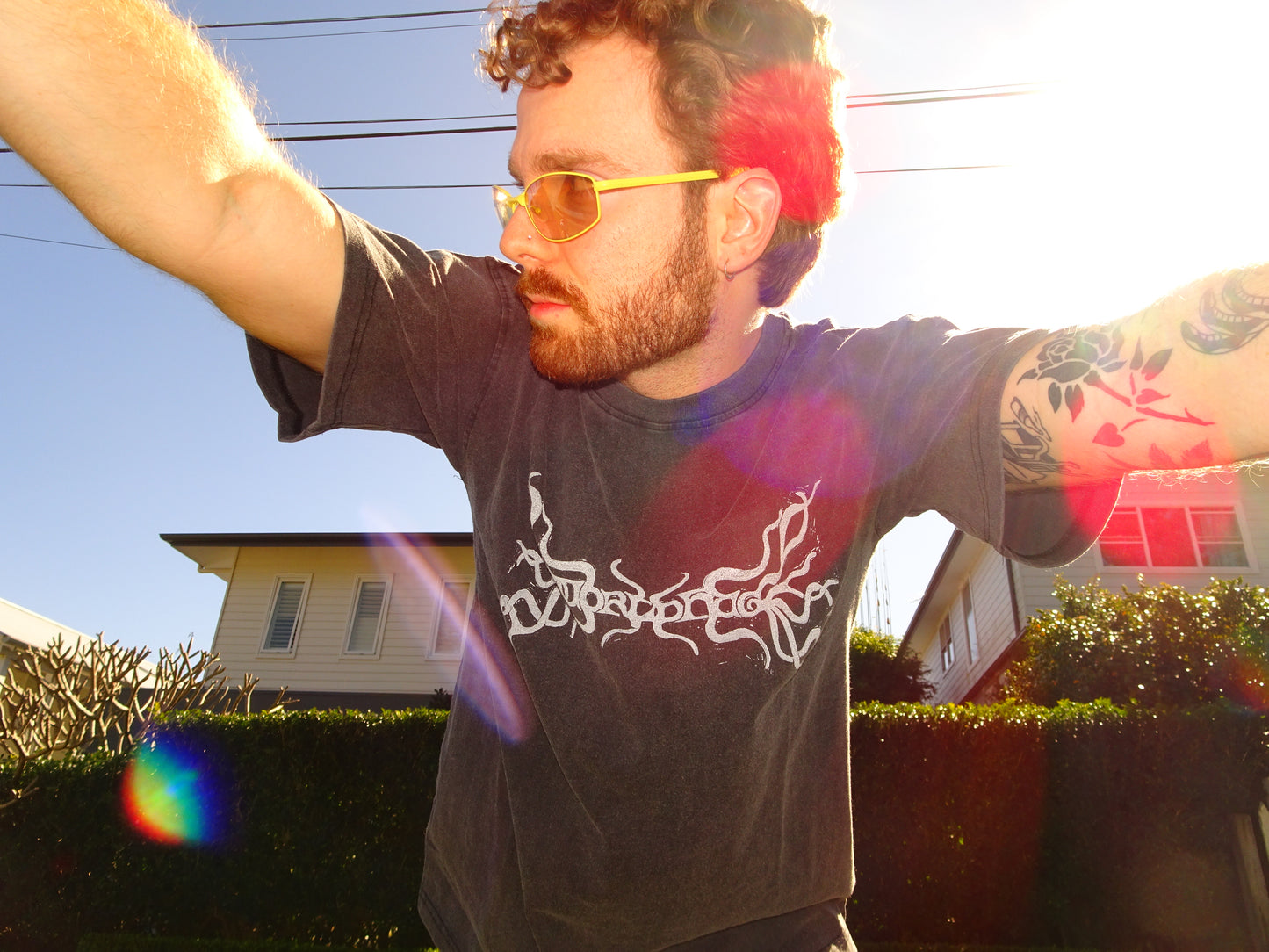 TENDRILS SHIRT (white on black)