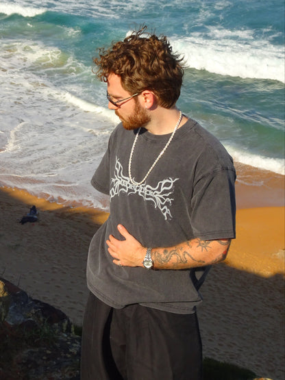 TENDRILS SHIRT (white on black)